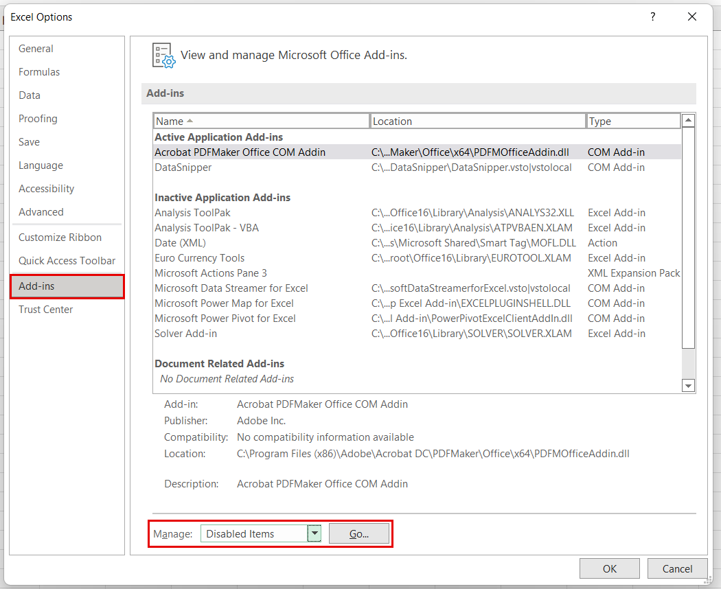 How To Re-enable Datasnipper In Excel